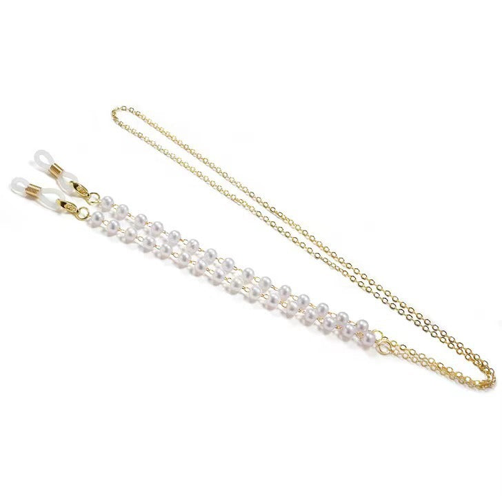 Elegant Pearl-Embellished Eyewear Chain Kalsten