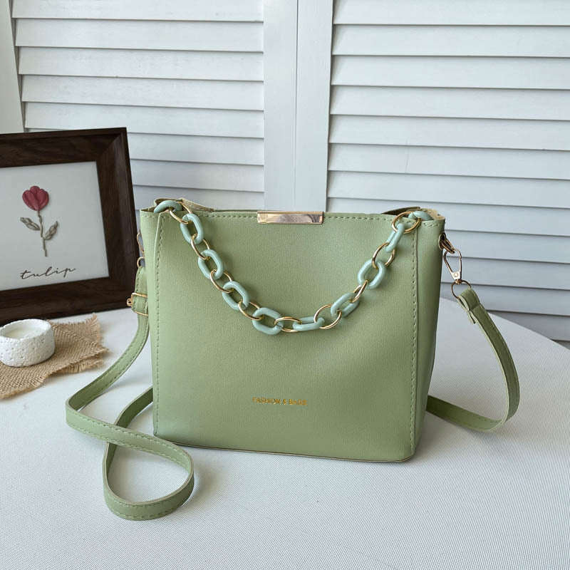Chain-Accent Crossbody Handbag