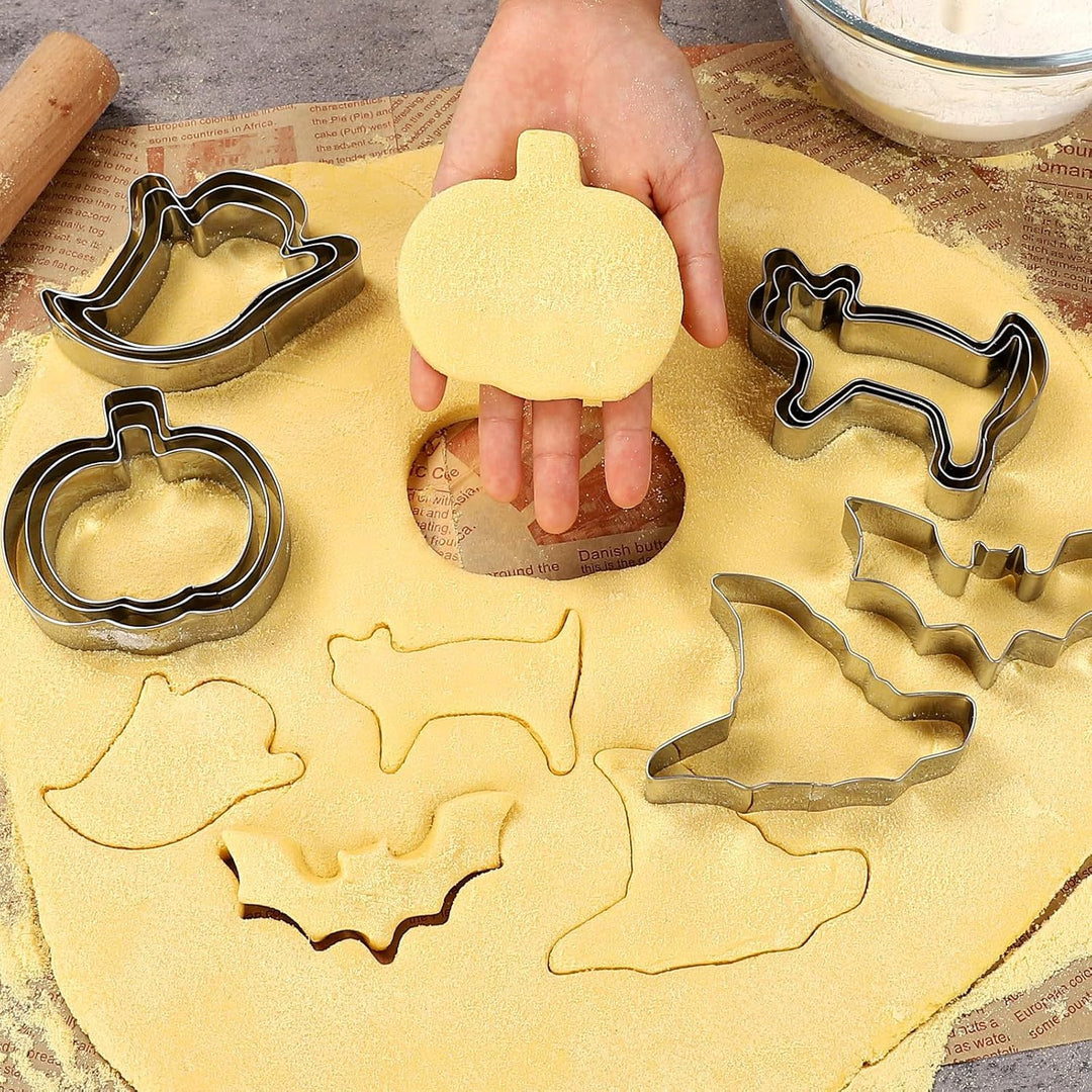 Pumpkin cookie cutter set made of stainless steel food safe with smooth edges