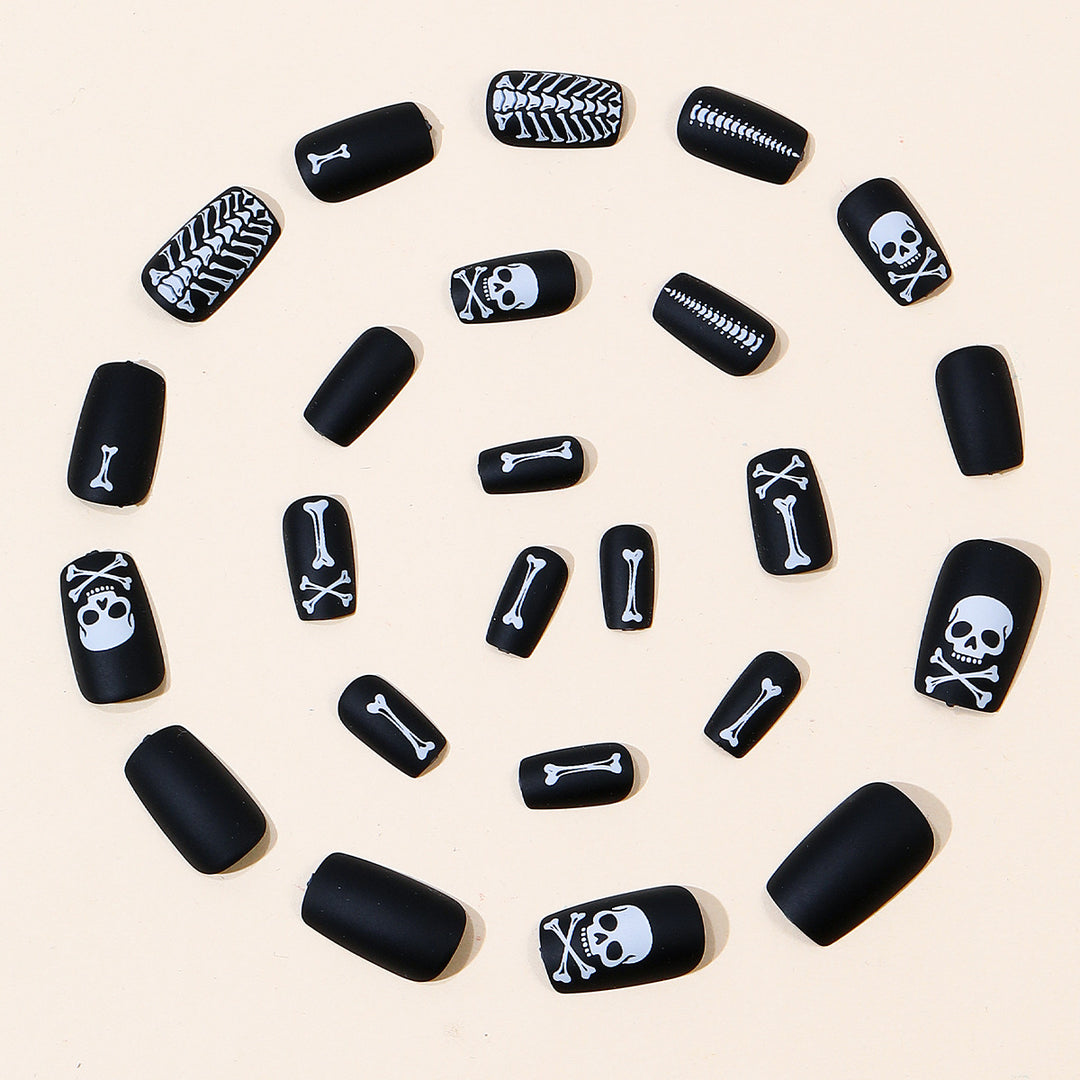 Gothic Skeleton-Themed Nail Art Extensions Kalsten