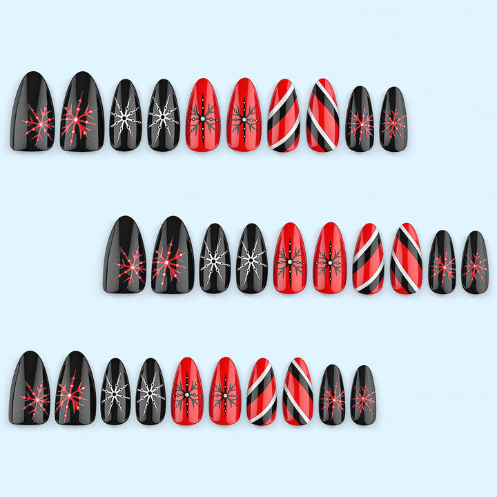 Acrylic Nail Set with Modern Geometric Design Kalsten
