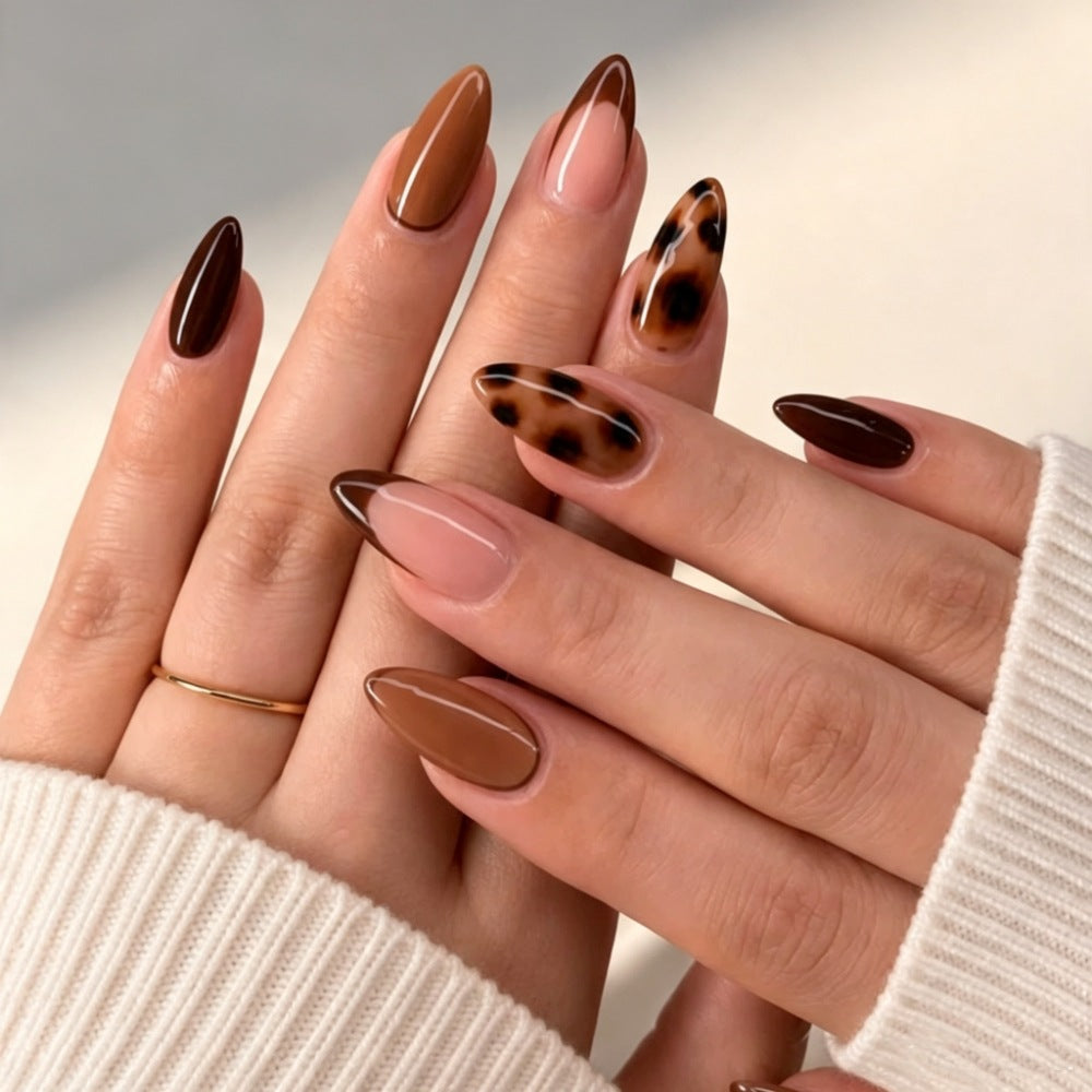 Elegant Artificial Nails with Unique Gradient and High Gloss Finish Kalsten