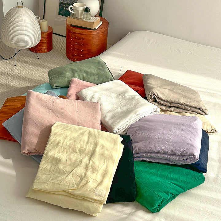 Cotton-linen pillowcase with hidden zipper