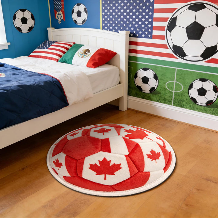 Soccer Ball-Themed Area Rug