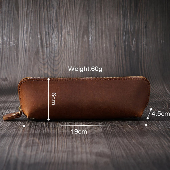 Premium Leather Zippered Pencil Case
