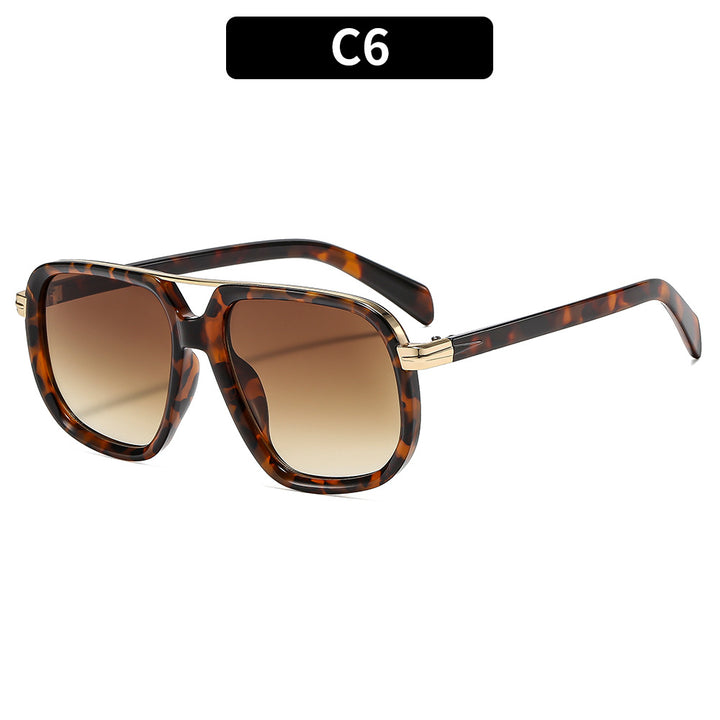Oversized Square Frame Sunglasses with Elegant Acetate Arms