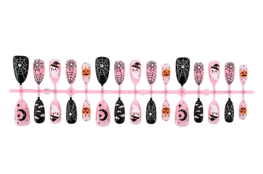 Halloween Artificial Nail Set with Creative Ghost and Spider Designs Kalsten