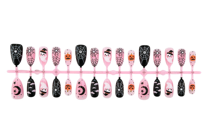 Halloween Artificial Nail Set with Creative Ghost and Spider Designs Kalsten