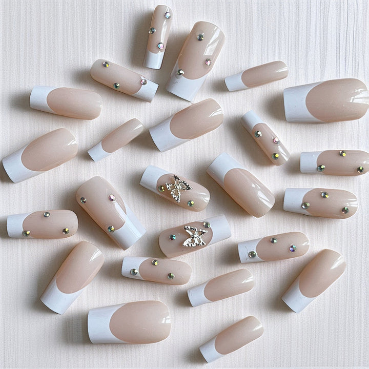 Elegant Stiletto Nail Extensions with Rhinestone Accents Kalsten