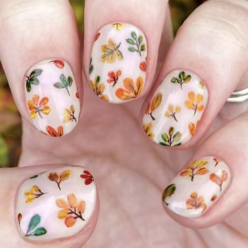 Floral Press-On Nail Art Kalsten