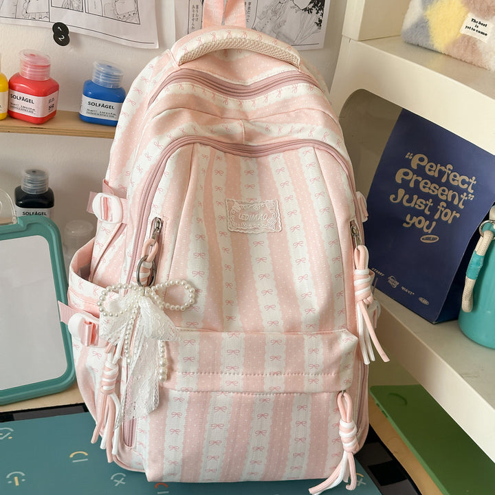 Stylish Bow-Accented Casual Backpack