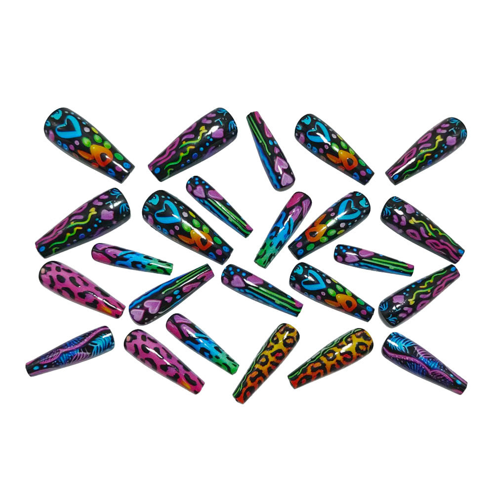 Nail art in colorful neon design Kalsten