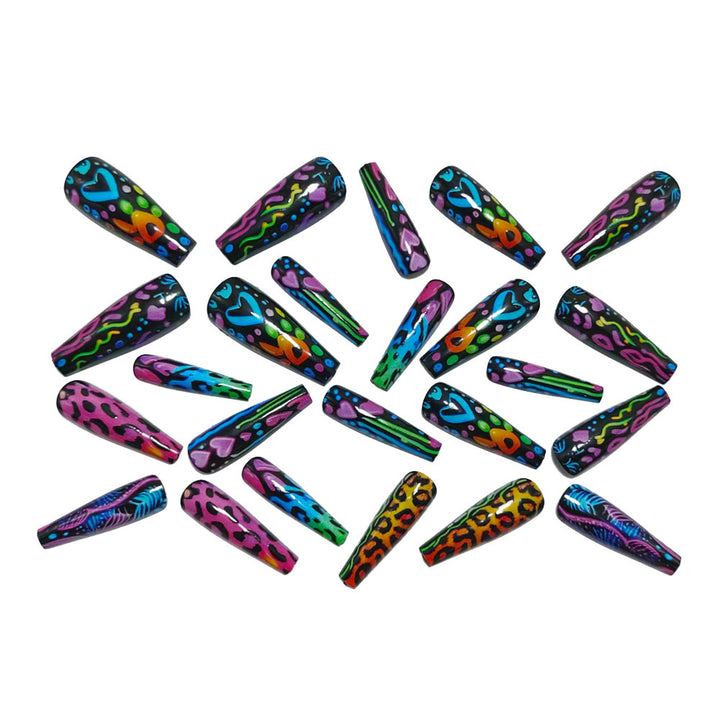 Nail art in colorful neon design Kalsten