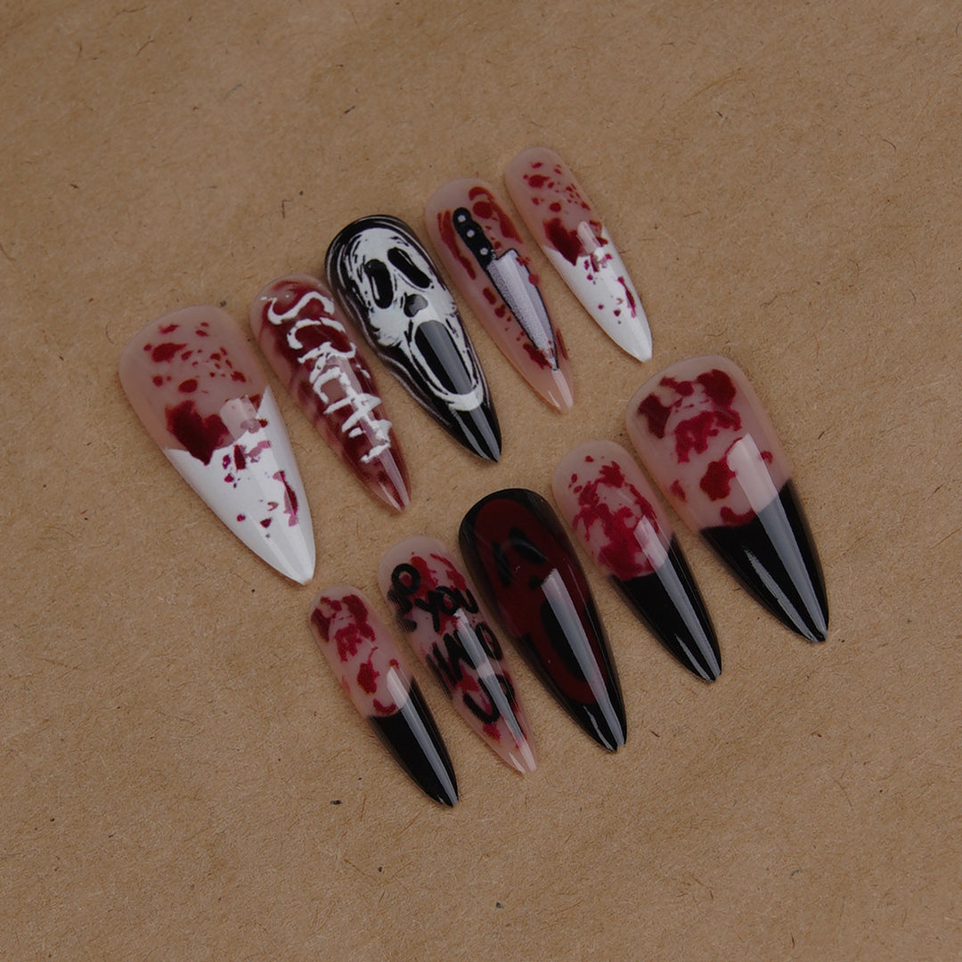 Halloween Fake Nail Set with Creepy Design Kalsten