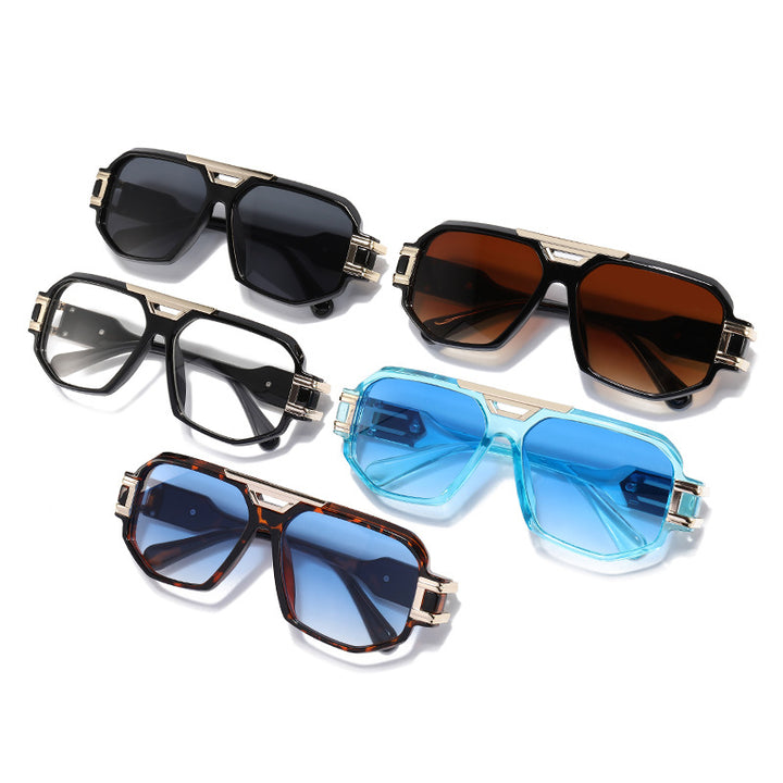 Statement Square Frame Sunglasses with Decorative Gold Accents Kalsten
