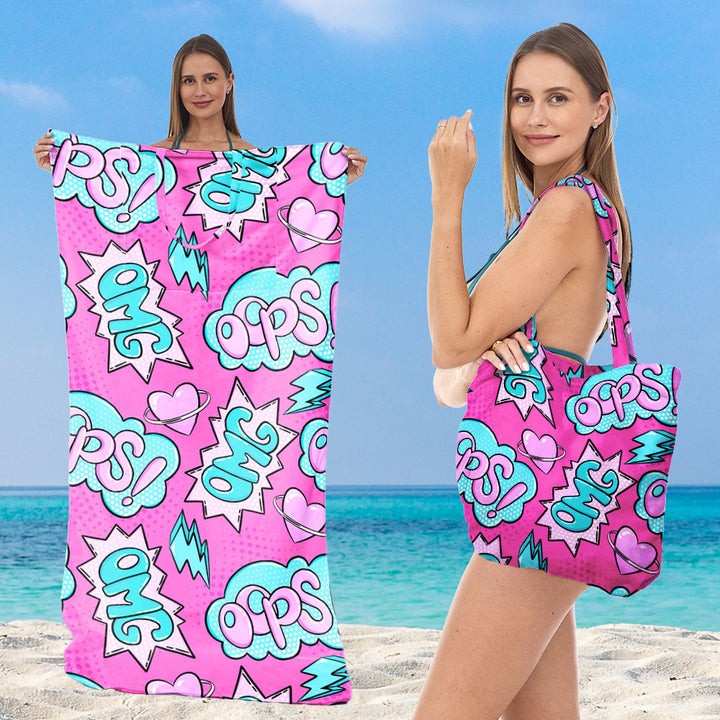 Beach towel with integrated tote bag design Kalsten