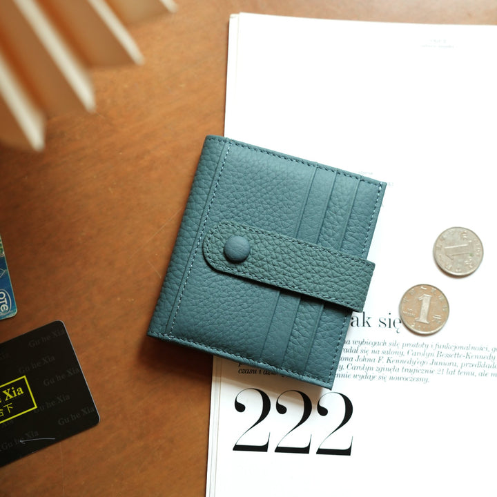 RFID-Blocking Compact Leather Wallet