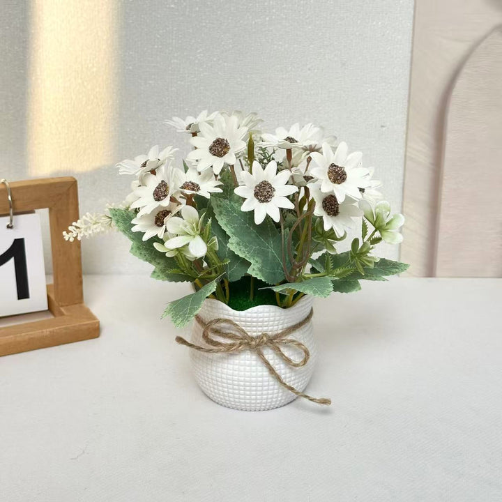 Lifelike Potted Floral Arrangement