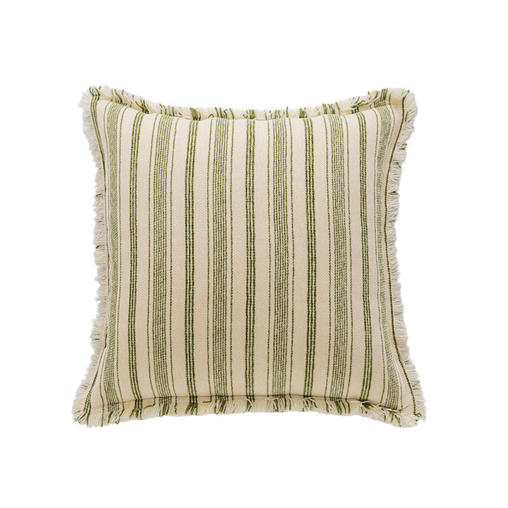 Striped Fringe Decorative Pillow
