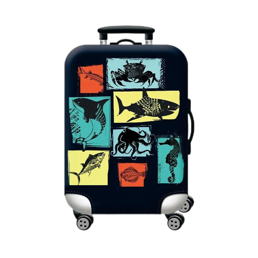 Women Hard Shell Suitcase with Trendy Surf and Palm Design Kalsten