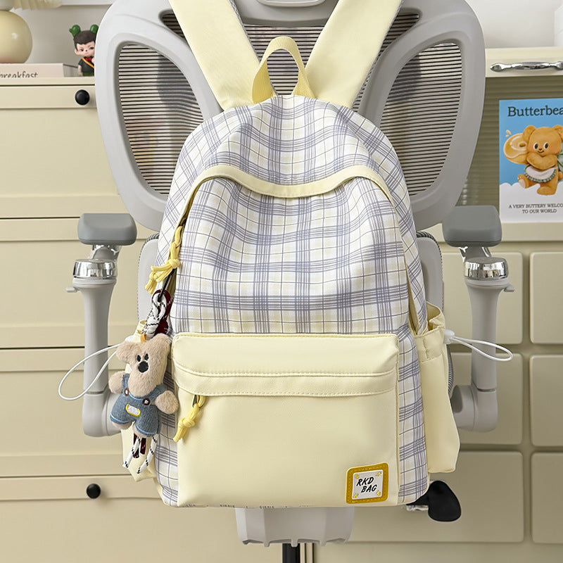 Checked Patterned Backpack Kalsten