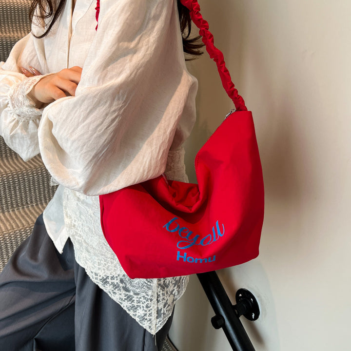 Modern Ruffled Canvas Tote Bag Kalsten