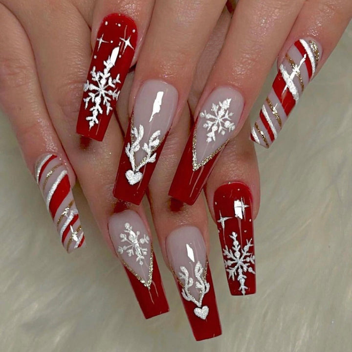 Elegant Stiletto Press-On Nail Set with Unique Design Kalsten