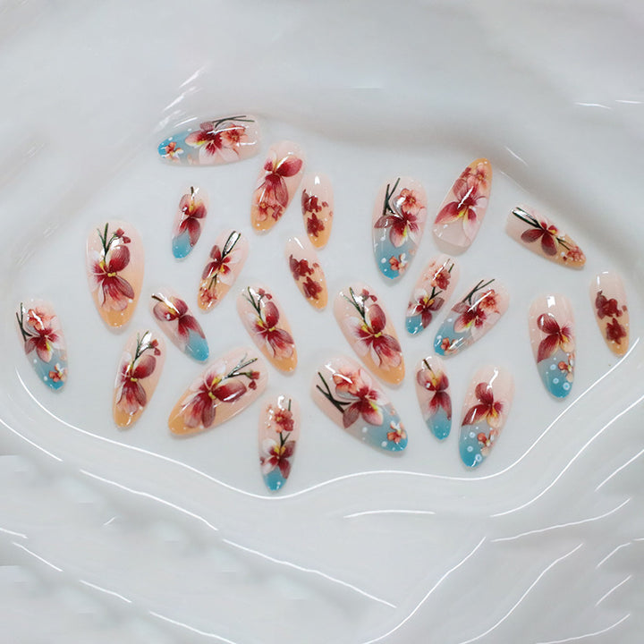Floral Embellished Nail Art Kalsten