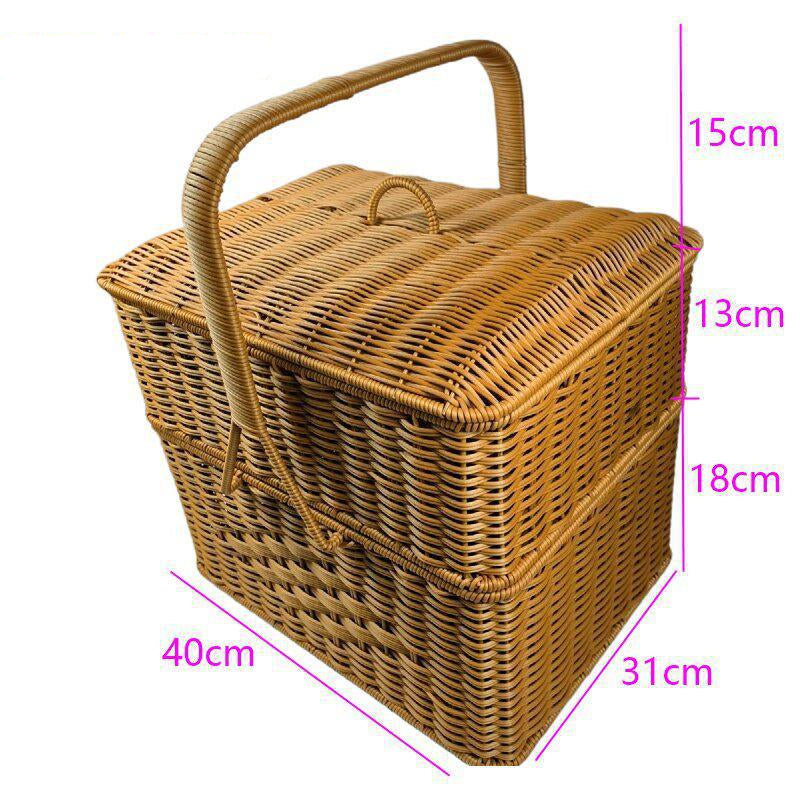 Multi-Layer Woven Picnic Storage Basket Kalsten