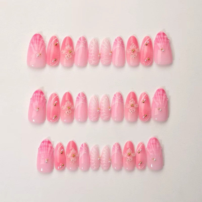 Elegant Floral Accentuated Stiletto Press-On Nails Kalsten