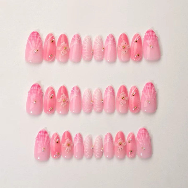 Elegant Floral Accentuated Stiletto Press-On Nails Kalsten