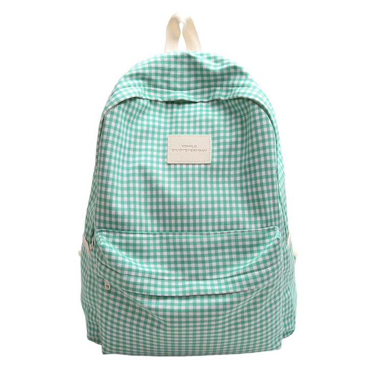 Checked Design Casual School Backpack Kalsten