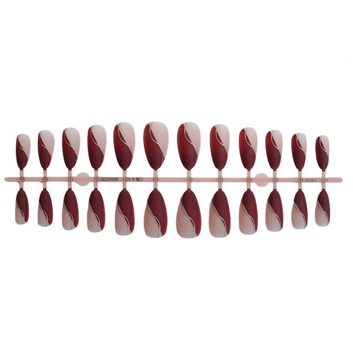 Stylish Press-On Nail Set with Elegant Curved Design Kalsten
