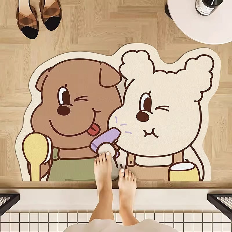 Playful Cartoon-Themed Bath Mat