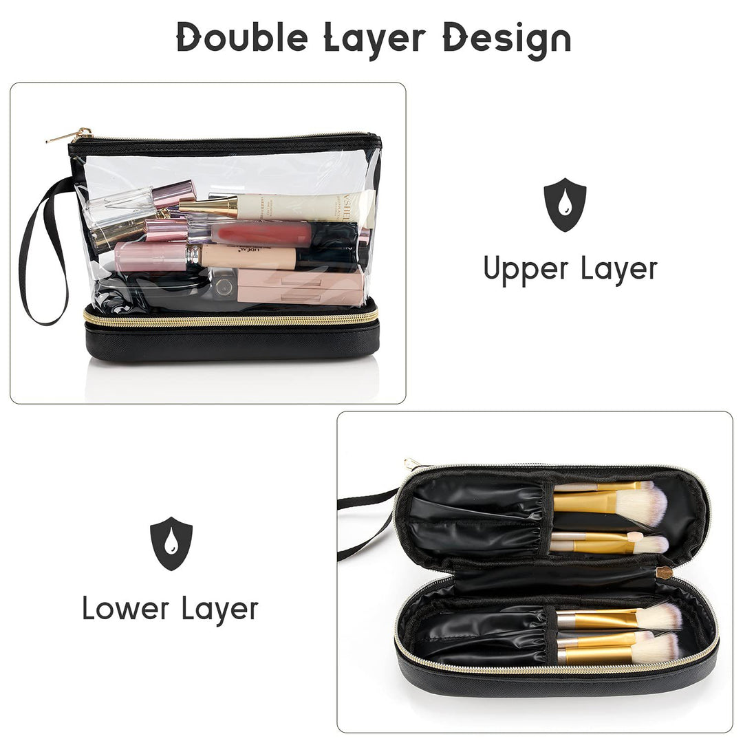 Cosmetic organizer bag with transparent compartments Kalsten