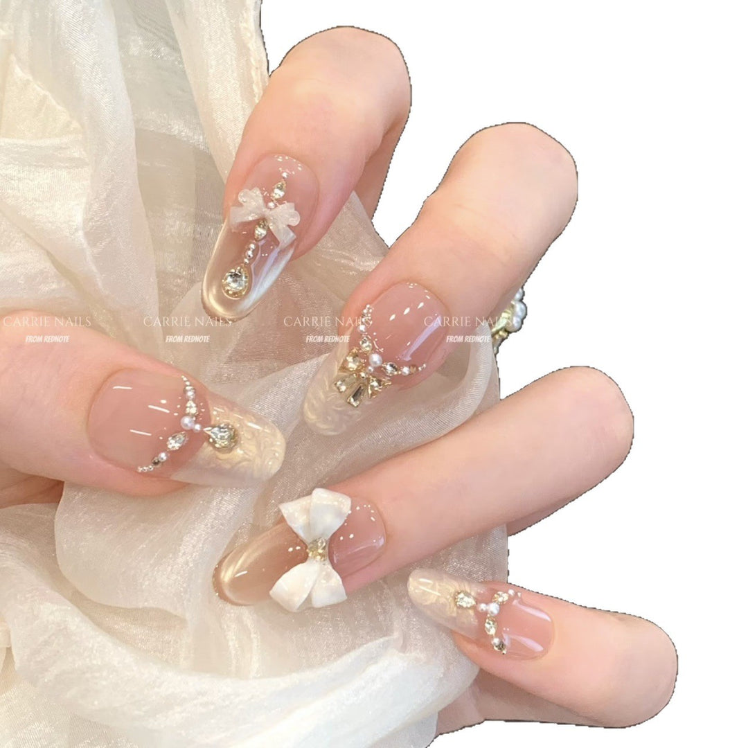 Elegant Rhinestone Press-On Nail Set Kalsten