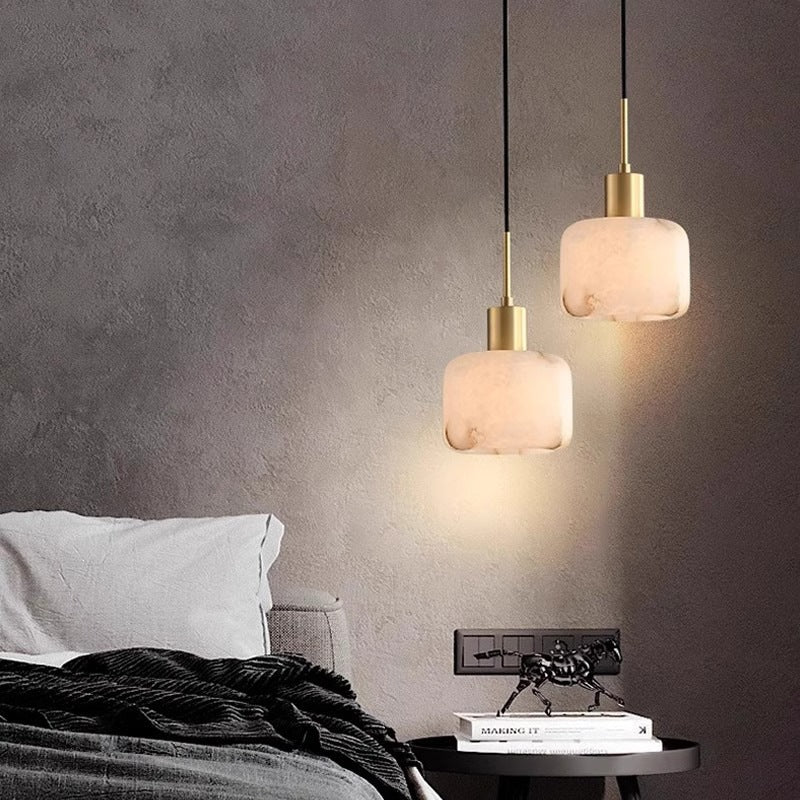 Modern Glass and Brass Pendant Light
