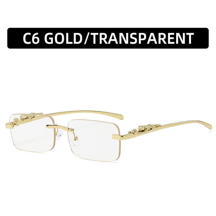 Fashionable Metallic Rectangular Sunglasses