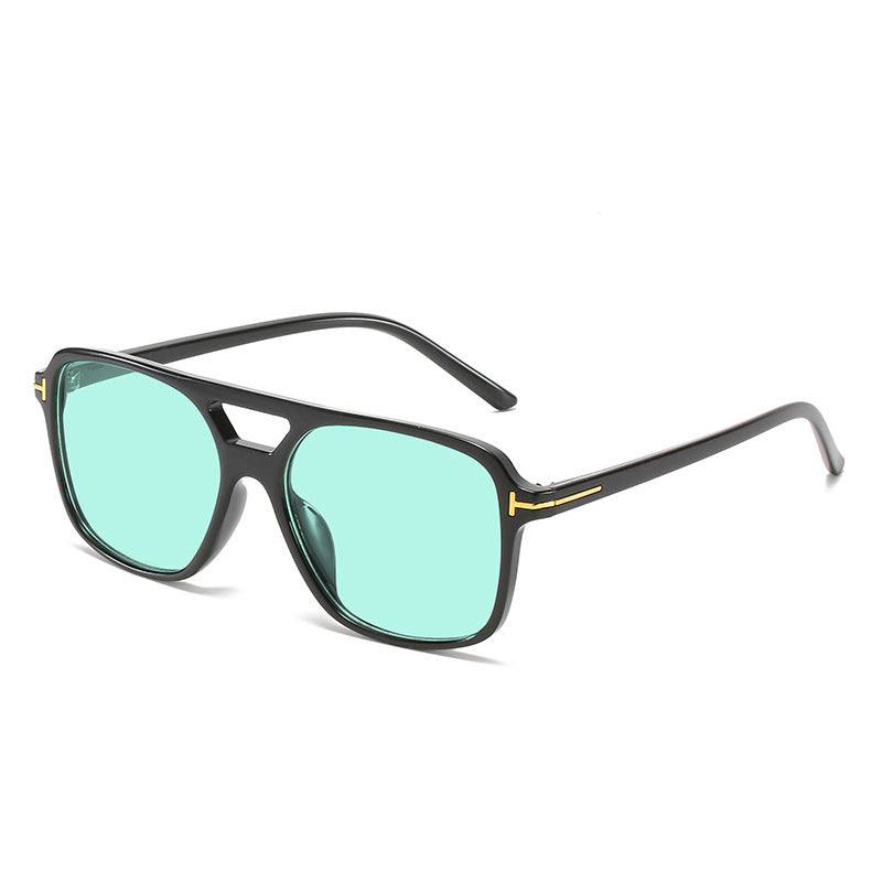 Square Frame Sunglasses with Unique Lens Cut Kalsten