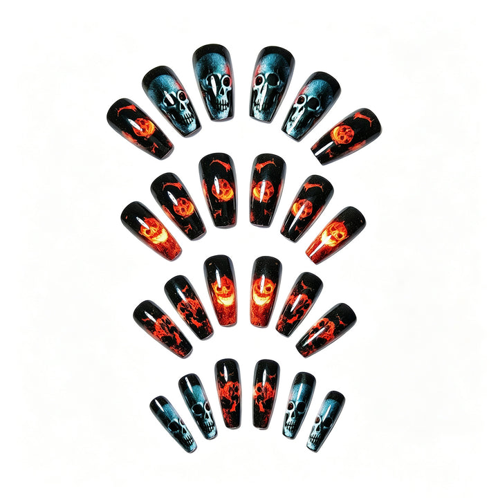 Creative acrylic nails with skull design Kalsten