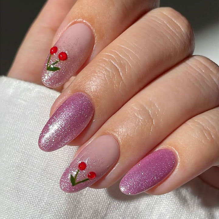 Chic Cherry Blossom Nail Art
