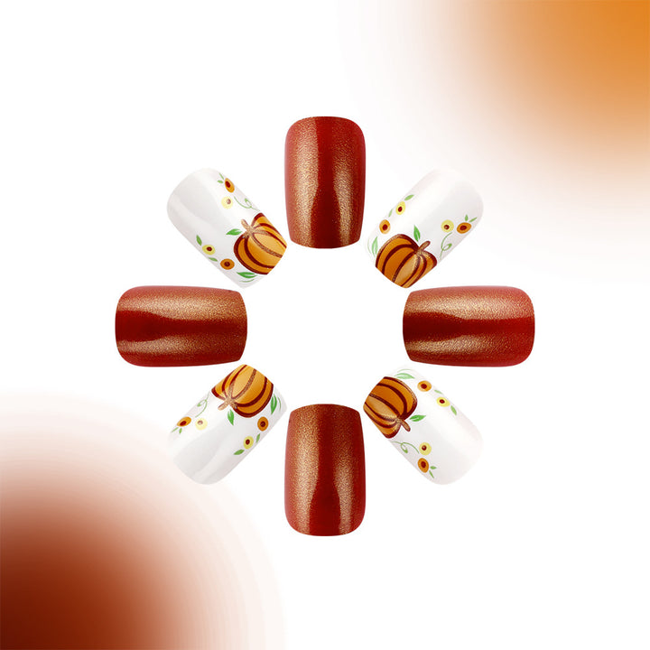 Seasonal Pumpkin-Themed Nail Art Set Kalsten