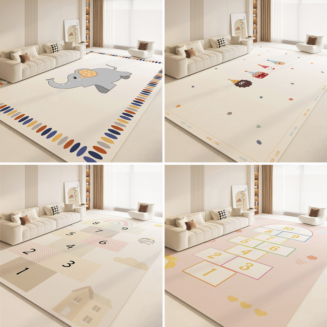 Cartoon-Themed Plush Area Rug for Living Room