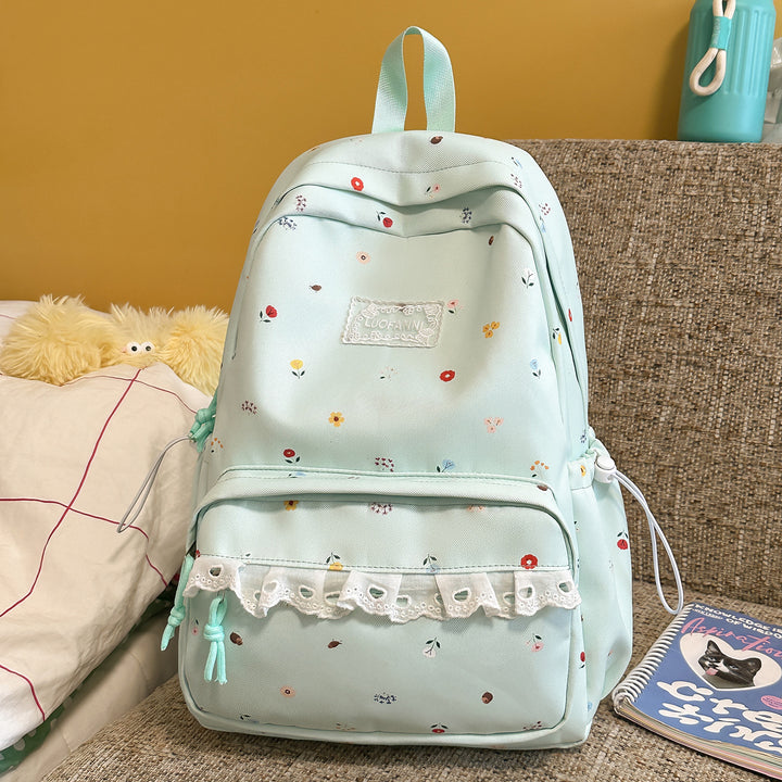 Decorative Floral-Embellished Backpack Kalsten