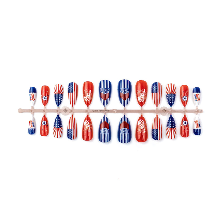 Sports-Themed Press-On Nail Art Set