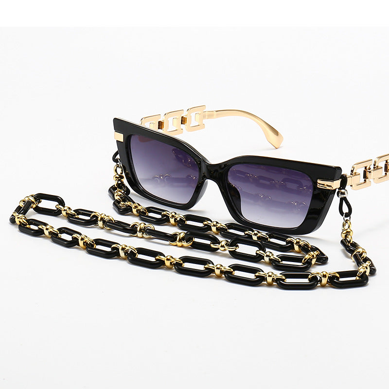 Fashion Cat-Eye Sunglasses with Elegant Chain Kalsten