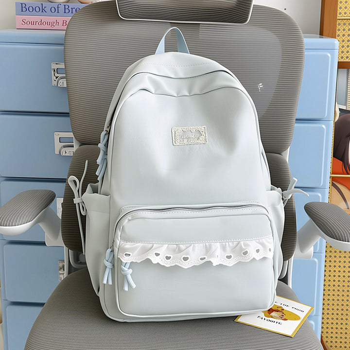 Decorative Lace-Trimmed School Backpack Kalsten