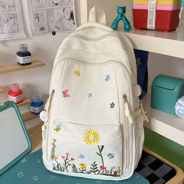 Embroidered Floral Design Backpack Kalsten