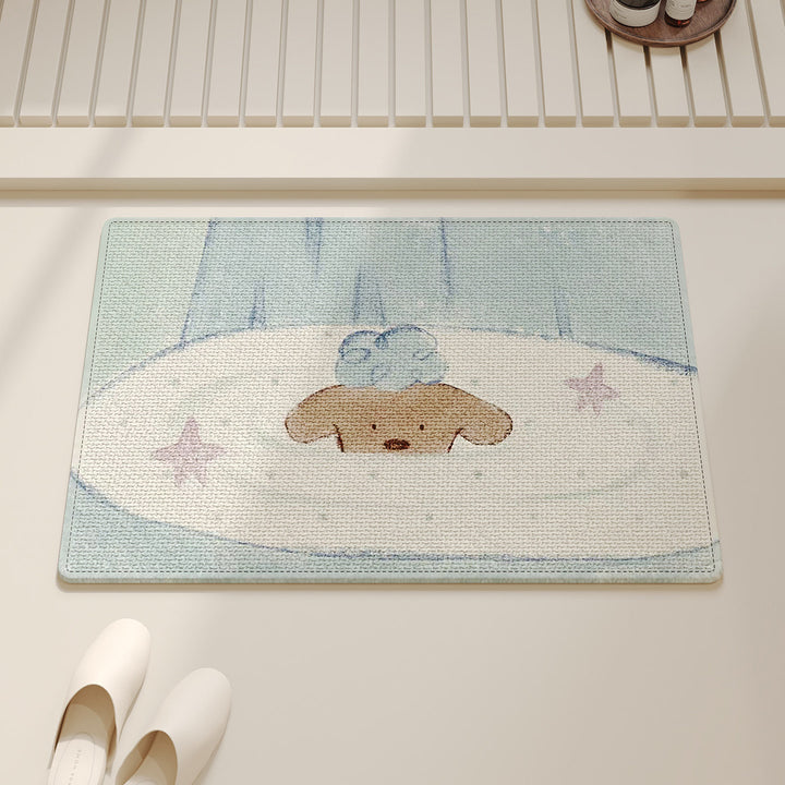 Playful Cat-Themed Bathroom Mat