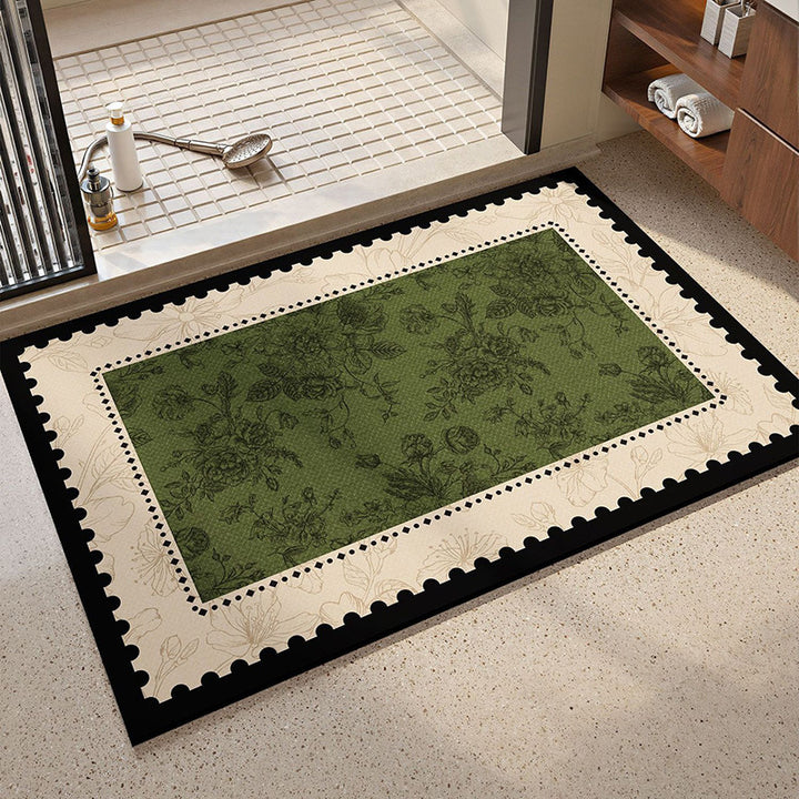 Floral Patterned Bath Rug